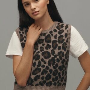 Anthropologie Pilcro Animal Print Sweater Vest